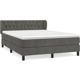The Living Store Box spring postelja z vzmetnico temno siva 140x200 cm žamet - Box Spring Postelja, (21492238) | Shoptok.si
