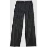 Defacto Wide Leg Cargo Faux Leather Trousers | Shoptok.si