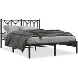  Metalni okvir za krevet s uzglavljem crni 140x190 cm | shoptok.hr