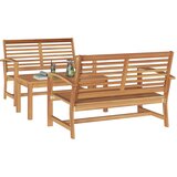  Sjedeća garnitura za vrt 3 pcs Prirodna Čvrsto teak drvo | shoptok.hr