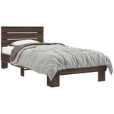 Furnova Posteljni okvir rjav hrast 100x200 cm inženirski les in kovina, (21942978) | Shoptok.si