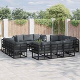  Sjedeća garnitura za vrt 12 pcs Crna Metal | shoptok.hr