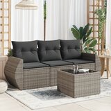 Maison Chic Seti vrtnega pohištva - Vrtna garnitura - Vrtni pohištvo set 4-delna z blazinami siv poli ratan, (21817404) | Shoptok.si