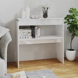 vidaXL Konzolna mizica visok sijaj bela 80x30x80 cm iverna plošča Cene