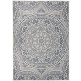 Furnova Zunanja preproga ploščato tkanje 140x200 cm modri vzorec, (21930602) Cene