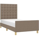  Posteljni okvir z vzglavjem taupe 80x200 cm blago, (20904404) | Shoptok.si
