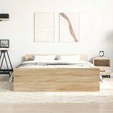  Okvir kreveta s uzglavljem i podnožjem boja hrasta 135x190 cm | shoptok.hr