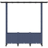  Povišeni krevet s mrežom i krovom Siva 162,5 x 40 x 142 cm PP | shoptok.hr