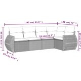  5-dijelni vrtni set sofa s jastucima bež od poliratana | shoptok.hr