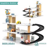 ECO TOYS Velika drvena garaza parking sa liftom i autoperionicom ( 1088 ) | ePonuda.com