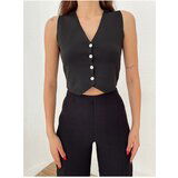 Laluvia Black Buttoned Knitwear Vest cene