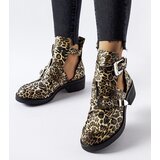 Gemre Sperone Leopard Pattern Cut-Out Ankle Boots | Shoptok.si