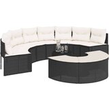  3-dijelni set vrtnih sofa crni polukružni od poliratana | shoptok.hr