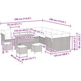  Sjedeća garnitura za vrt 14 pcs Crna poliratan | shoptok.hr