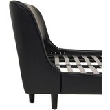 Livetastic oblazinjena postelja 181 cm x 201 cm , les, kovina, usnje črna | Shoptok.si