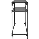 vidaXL Konzolni stol s crnom staklenom površinom 98x35x81 cm čelični | shoptok.hr