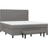  Box spring postelja z vzmetnico temno siva 160x200 cm blago, (20900517) | Shoptok.si