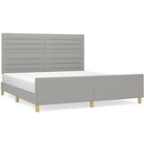  The Living Store Posteljni okvir z vzglavjem svetlo siv 160x200 cm blago - Posteljni Okvir Z Vzglavjem, (21502766) | Shoptok.si
