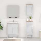  Set namještaja za kupaonicu 3 pcs Bijelo Čvrsto borovo drvo | shoptok.hr