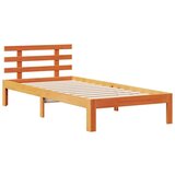vidaXL Knjižna postelja brez vzmetnice vošč. rjava 100x200 cm borovina | Shoptok.si