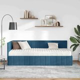vidaXL kutni okvir kreveta s madracem plava 80 x 200 cm baršun | shoptok.hr