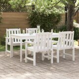 vidaXL vrtne jedilne stolice 4 kosi bele 65,5x55,5x88 cm HDPE | Shoptok.si