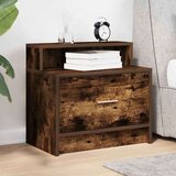 vidaXL Nočna omarica z predalom dimljeni hrast 51x31x47 cm | Shoptok.si
