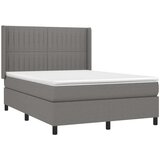  Box spring postelja z vzmetnico temno siva 140x200 cm blago, (20899148) | Shoptok.si
