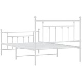  Metalni okvir kreveta uzglavlje i podnožje bijeli 107x203 cm | shoptok.hr