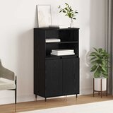 vidaXL Highboard s policom s pohranom s vratima Crna 60 x 36 x 110 cm Konstruirano drvo Cijene
