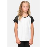 Urban Classics Kids girls' contrasting raglan t-shirt white/black cene