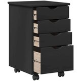  Gležnji kabinet s kolesom Črna 34 x 39 x 56 cm Masivna borovina, (5000232510) | Shoptok.si