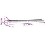 Nadstrešnica za vrata crna 400 x 75 cm polikarbonatna | shoptok.hr