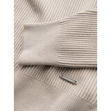 Ombre Men's ribbed sweater with buttons at the neckline - beige | shoptok.hr