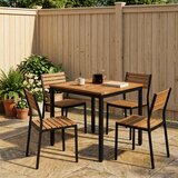  Stol za večeru u vrtu Prirodna i crna 70 x 68,5 x 75 cm | shoptok.hr