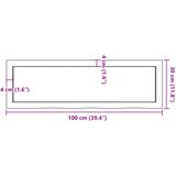  Kupaonska radna ploča 100x30x(2-6) cm netretirano masivno drvo | shoptok.hr