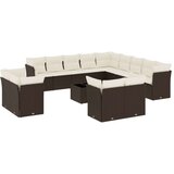 vidaXL 14 kosov Garden Sofa Set z blazinami Brown Poly Rattan | Shoptok.si