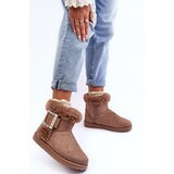 Boto Faux Fur-Lined Clasp Snow Boots Dark Beige Dulca | Shoptok.si