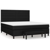 vidaXL Box spring postelja z vzmetnico črna 180x200 cm blago | Shoptok.si