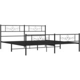  Metalni okvir kreveta uzglavlje i podnožje crni 183x213 cm | shoptok.hr