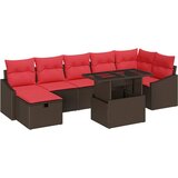 vidaXL Vrtna sedežna garnitura z blazino 8 pcs Rjava Poly ratan, (5000146015) | Shoptok.si