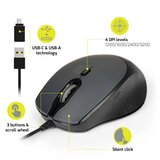Port Designs Miška PORT USB-A/USB-C, tiha, črna, 3600 dpi 900711 | Shoptok.si