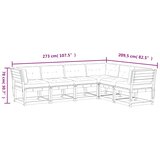  6-dijelni set vrtnih sofa s jastucima bijeli masivna borovina | shoptok.hr