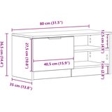 TV ormar Crni hrast 80 x 35 x 36,5 cm Konstruirano drvo | shoptok.hr
