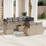  9-dijelni set vrtnih sofa s jastucima bež od poliratana | shoptok.hr