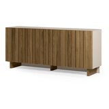 Marckeric Kremno bela/v naravni barvi komoda iz masivnega bora 180x78x43 cm Marlo – | Shoptok.si