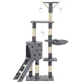  Penjalica za mačke sa stupovima za grebanje od sisala 138 cm siva s uzorkom šapa | Eponuda.com