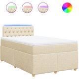 vidaXL Box spring postelja z vzmetnico krem 120x200 cm blago, (21273521) | Shoptok.si