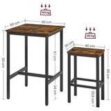  Komplet barskog stola i 2 barske stolice BARTIS, braon/crna | Eponuda.com