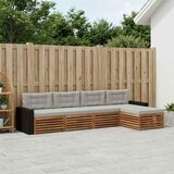  Set vanjskih sofa 5 pcs Prirodna i svjetlosiva Poliester | shoptok.hr